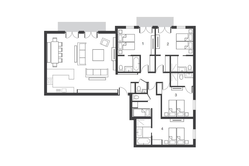 Loft 2 Aspen House Val d’Isere Floor Plan 1